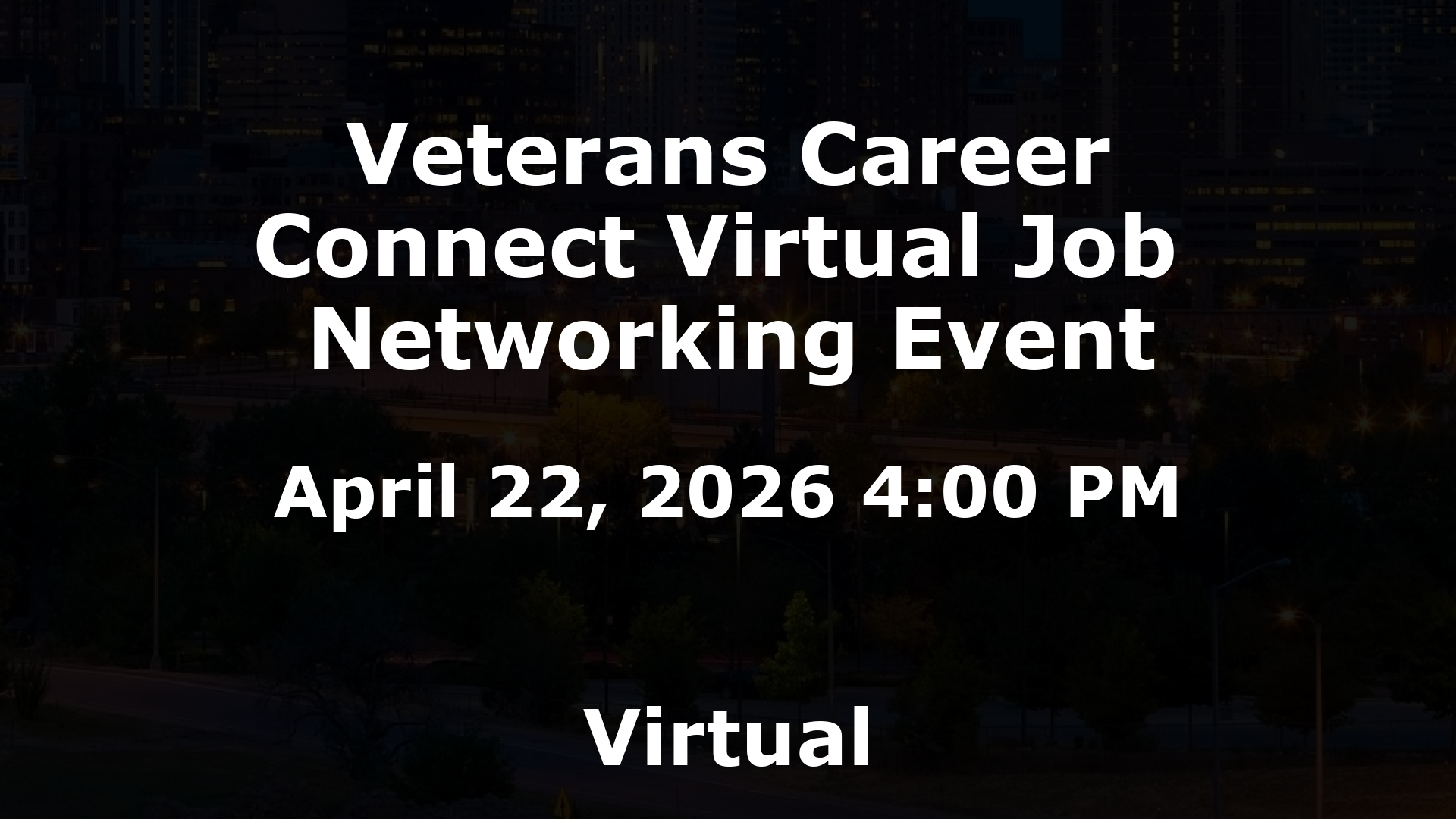 Veterans Career Connect Virtual Job  Networking Event event image